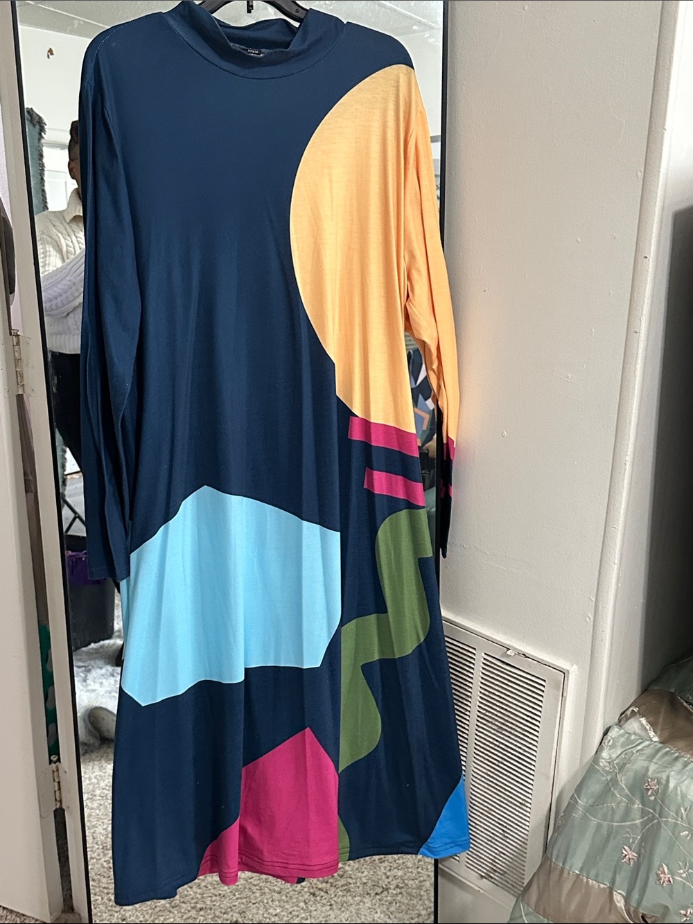 SHEIN Navy Blue Crewneck T-Shirt - dress3XL
